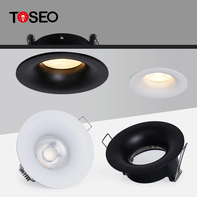 TOSEO Customized Recessed Anti-Glare Waterproof Bathroom Led  GU10 Downlights Ip65 Down Lights