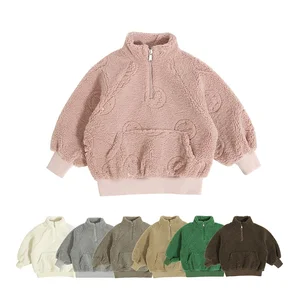 New Arrivals Winter Baby Jacket Teddy Warm Neutral Overshirt Stand Collar Baby Tops