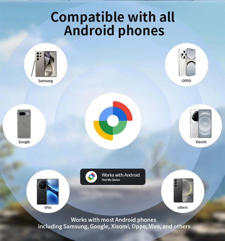 RSH Custom Logo Google Find My Tag Android Smart Tracker Key Finder Locator Wallet Lugggae Pet Tracking GPS Tracker Find Hub factory