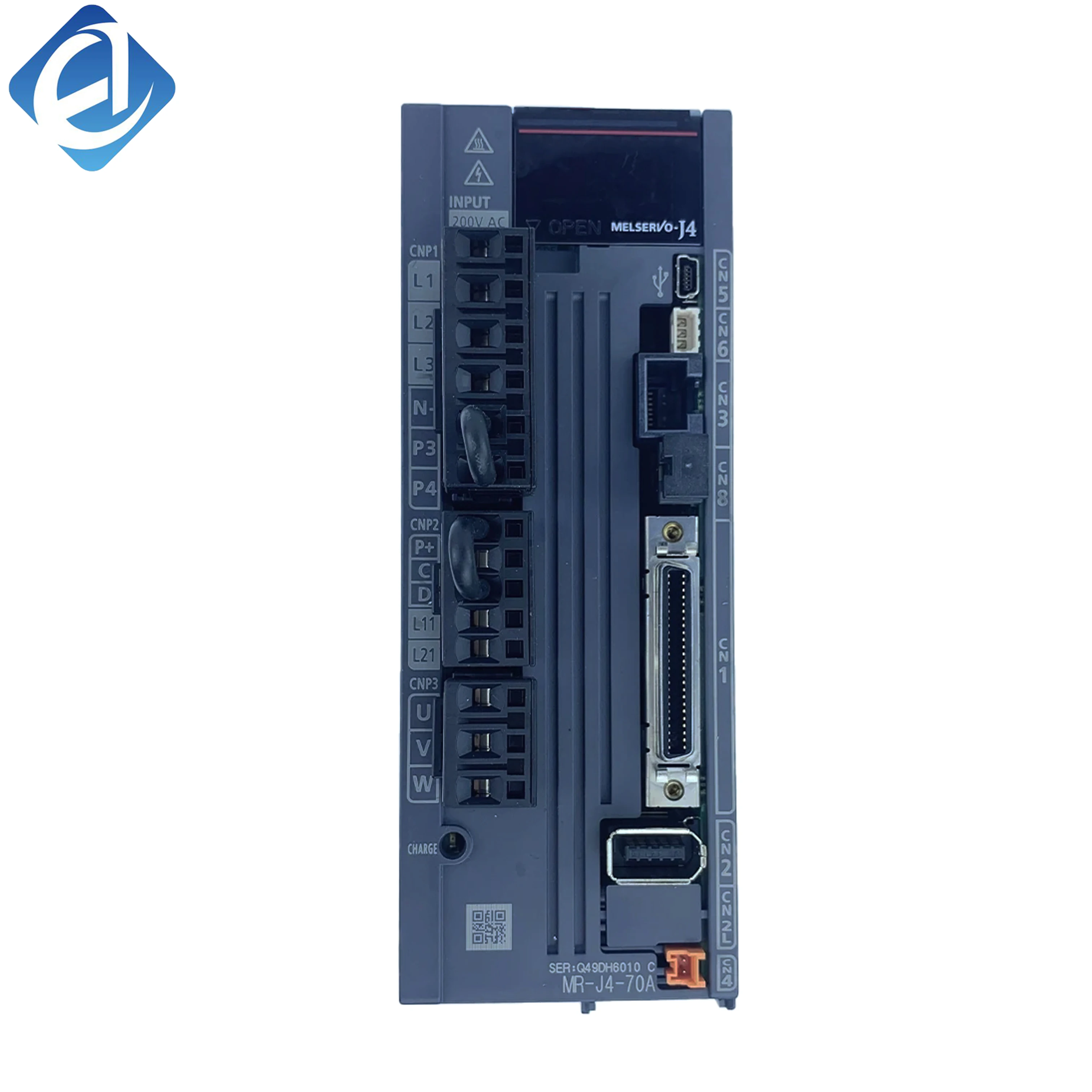 New Original MR-J4-70A MR-J4 series servo drive. High response and precise control, ideal for positioning and speed regulation in various industrial automation machinery.