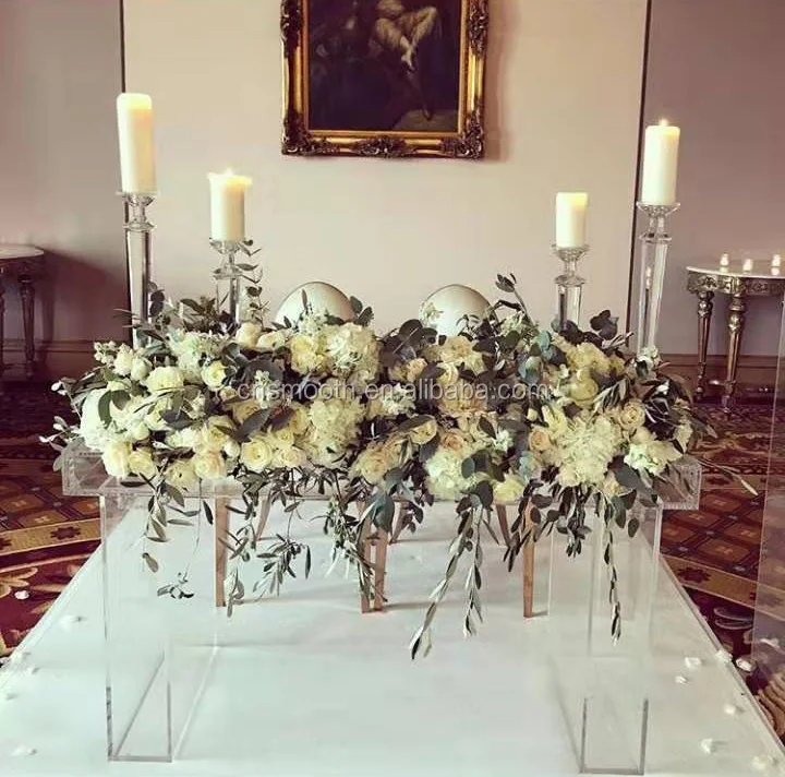 Wedding Modern Clear Decorate Acrylic Table Acrylic Bridal Table ...