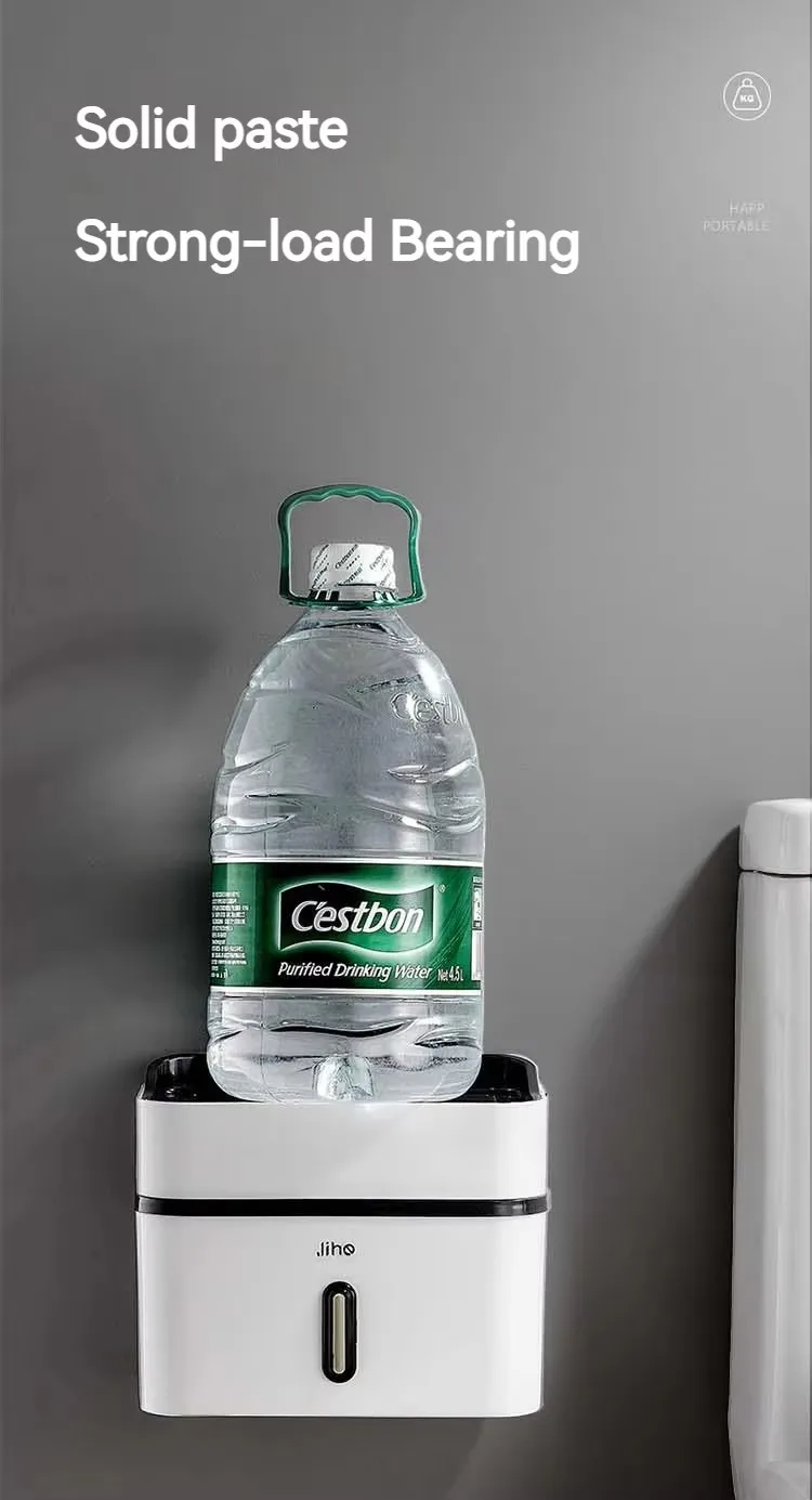 Double Layer Wall-Mounted Tissue Box Holder Plastic Facial Dinning Table Cover for Toilets factory