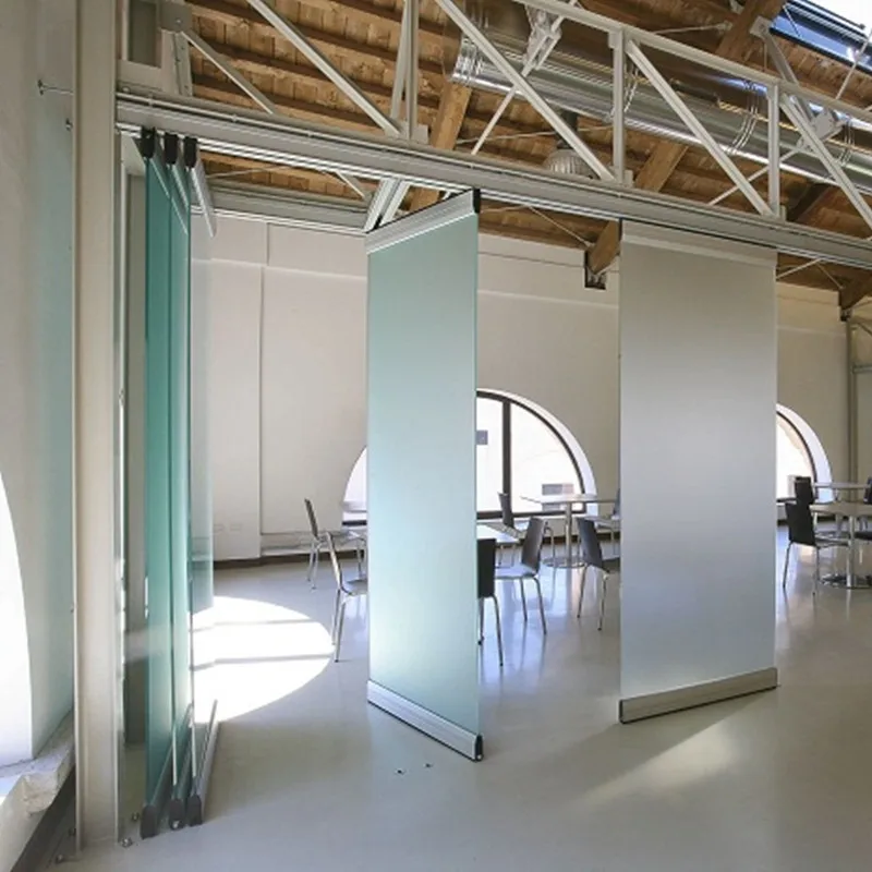 Aluminium Foldable Frameless Glass Partition Wall Movable for Office Dining Kitchen Warehouse Outdoor and School Usage