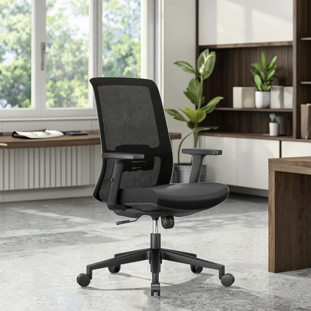 Business Computer Desk Chair with Flexible T-Fixed Armrests Ergonomic Lumbar Support Breathable Mesh High Back 2