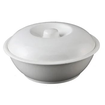 Restaurant Tableware Food Grade Large Melamine White Soup Bowl with Lid