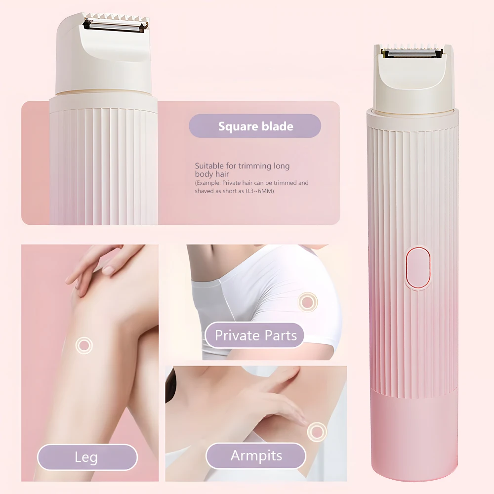 2 в 1 триммер для бикини женщин перезаряжаемый волос на лобке IPX7 Водонепроницаемая электробритва