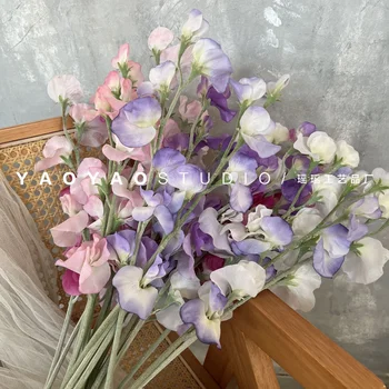 High Quality Cloth Simulation Pea Flower for Home Decor and Chen Photography Props Sweet Beauty Simulated Flower