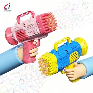 Chengji Kids Toys Hot Selling Bubble Gun Outdoor Toy Plastic 45 Hole Rocket Launcher Water Bubble Shooter Gun