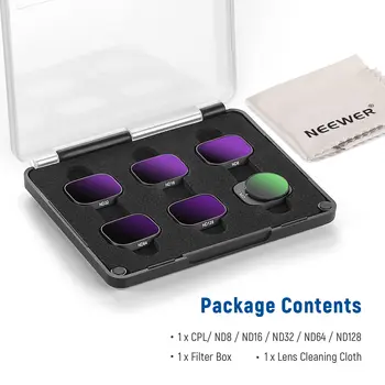 Multi Coated HD Optical Glass Neutral Density Filter 6 Pack CPL ND8 ND16 ND32 ND64 ND128 NEEWER ND Filter Set detail image