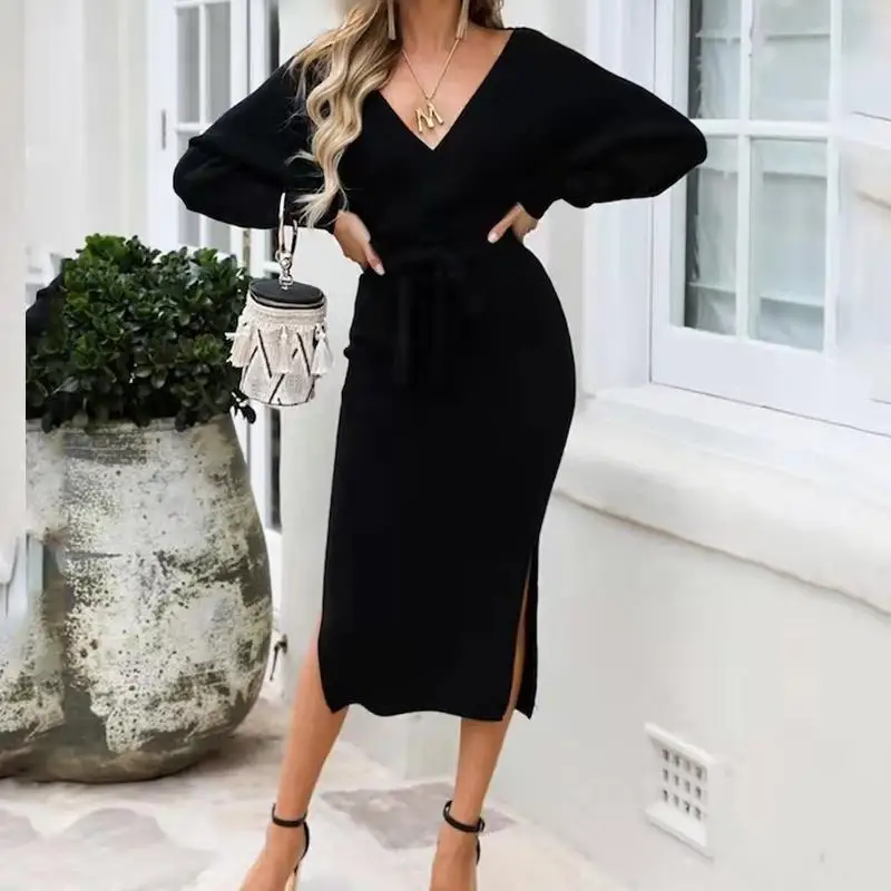 black sexy sweater dress Myra Cocktail Dress Black | Elliatt