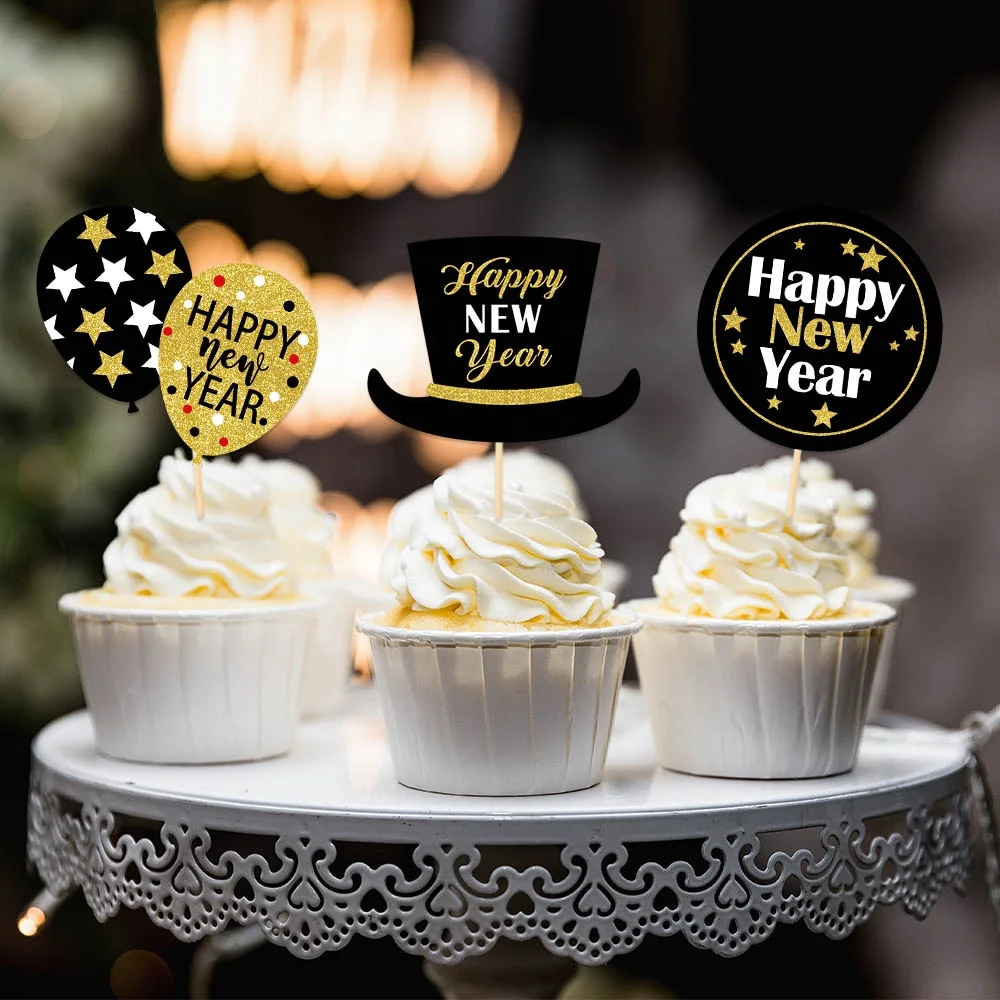EDIBLE A4 ICING SHEET HAPPY NEW YEAR' S EVE PARTY 2017 CAKE TOPPERS DECORATIONS 