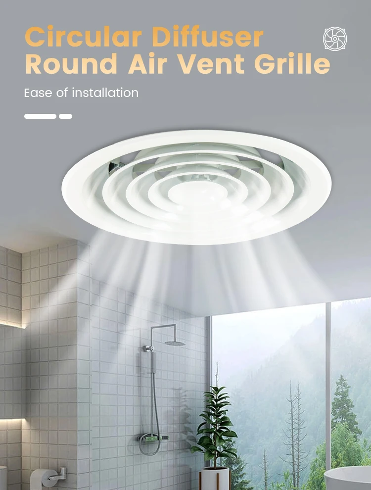 Hot Sale HVAC System Air Conditioning Aluminum Round Air Vent Grille ...