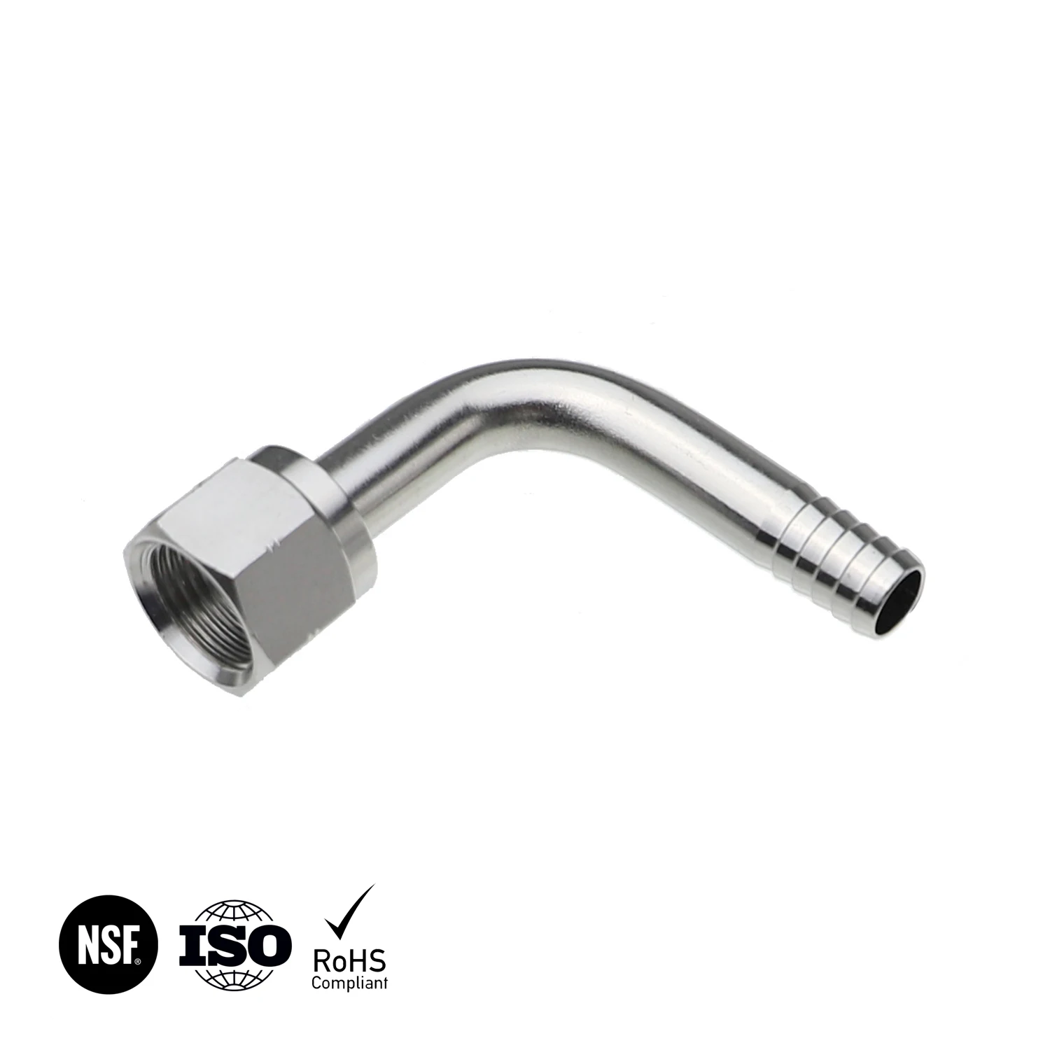 1/2 Barb Hose Elbow with Swivel Hex Nut Stainless Steel Fittings