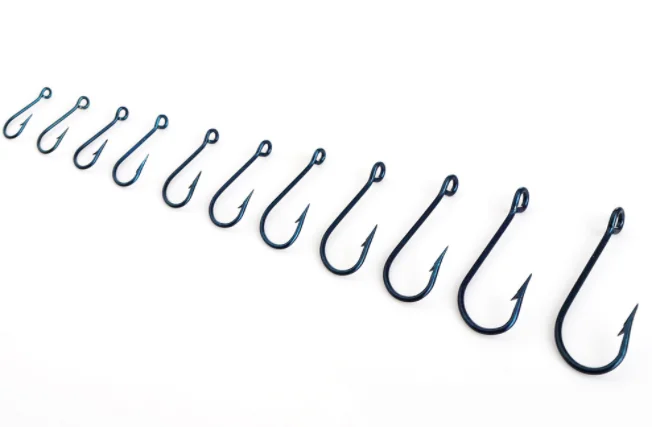blue fish hooks Blue Fish Hook 100pcs/small Box 15# -20# High Carbon Steel Fishing Hook  2320 Kirby Sea Hooks for Fishing Tackle