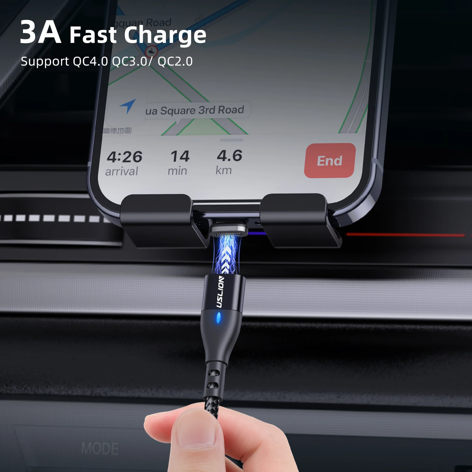 Micro Usb Keysion Led Magnetic Usb Cable Fast Charging USLION