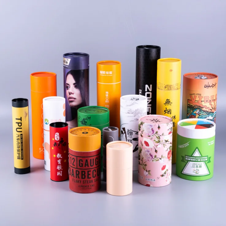 Custom Printed lipstick packaging paper box eco friendly cosmetic containers kraft cardboard paper cans shipping tube boxes 20ml