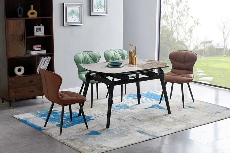 Dining Tables Extendable Round Dining Table Modern Rock Beam Top Table