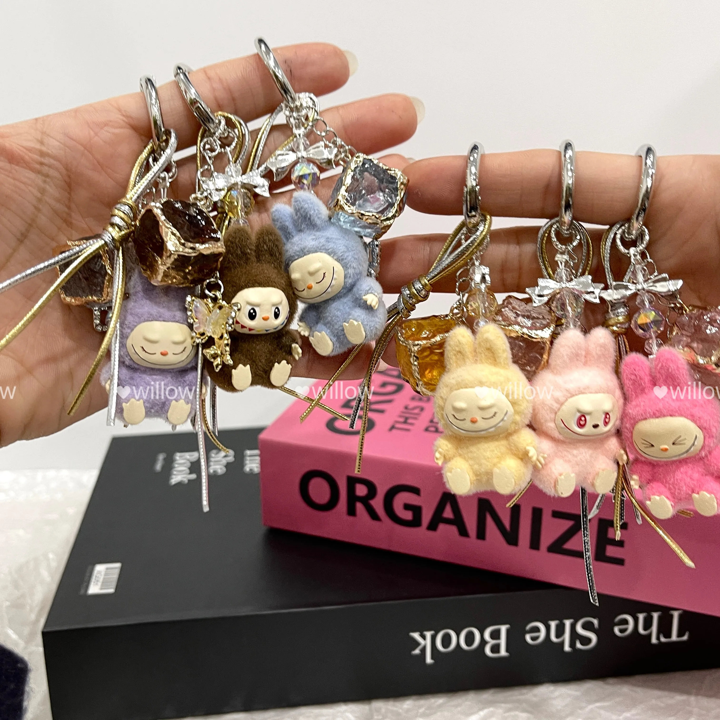 1.9usd Labubu key chain Custom Car Key chain Bag accessories Phone Charm luxury 3D Cup chain for phone car key bag