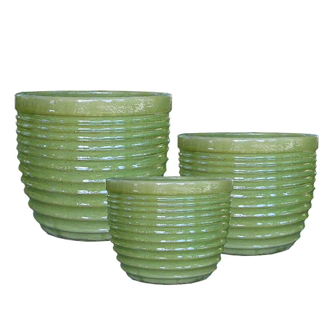 Wholesale Ceramic Flower Pots Kit Glazed Outdoor Garden Planter for Home Nursery Room Floor Use Available in Small Large Sizes