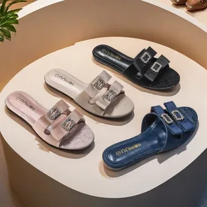 French Style Elegant Flat Slipper Temperament Socialite Half Drag All Match Flat New Summer Cool Drag