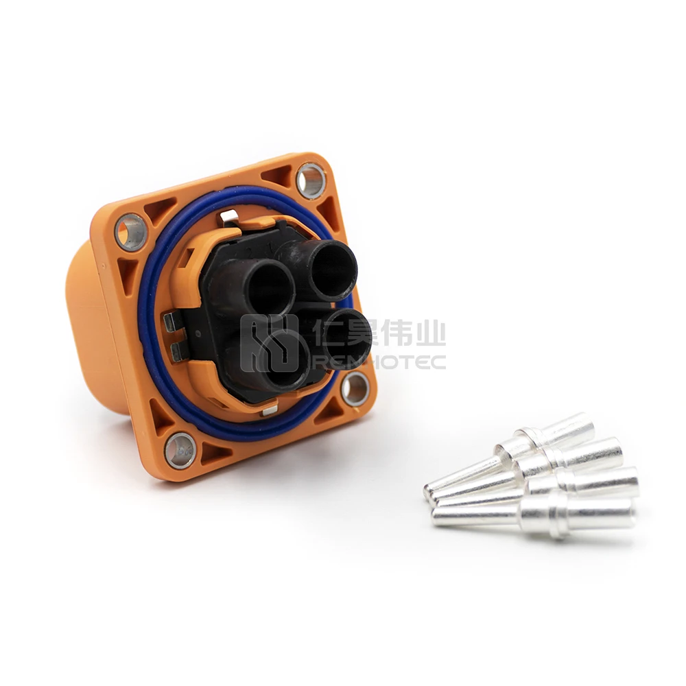 4Pin Panel Mount High Voltage Distribution Box Battery PAK Connector PDU Power Connector Plastic Shell Electric Vehicle Plug