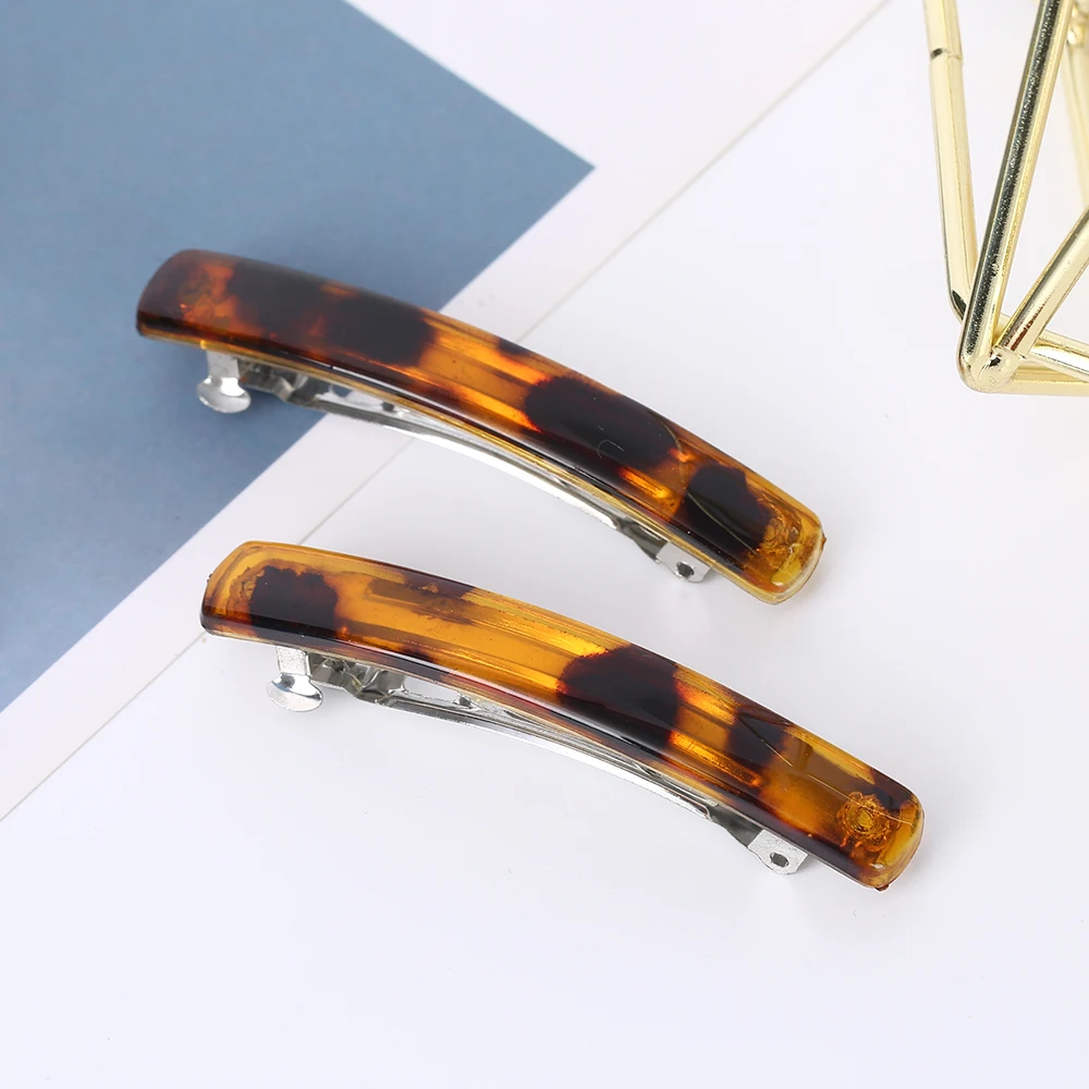 Элегантная заколка во французском стиле автоматическая для волос с черной черепаховой раковиной средних и толстых