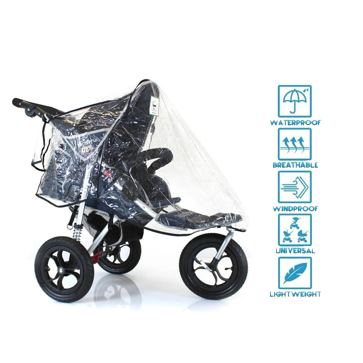 Mountain Buggy Duet Umbrella Stroller Rain Cover Weather Shield
