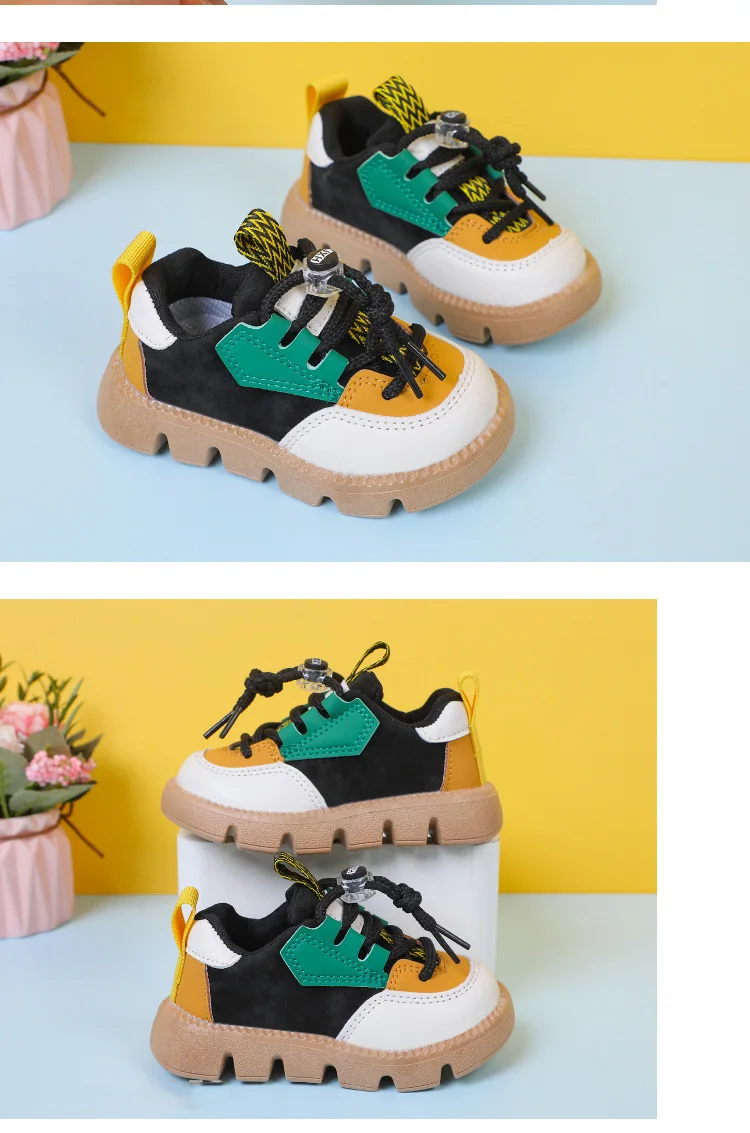卸売ファッション新しい子供のスポーツシューズ男の子スプライシングカジュアルシューズ女の子シングルマフィンソール在庫子供スニーカー靴
