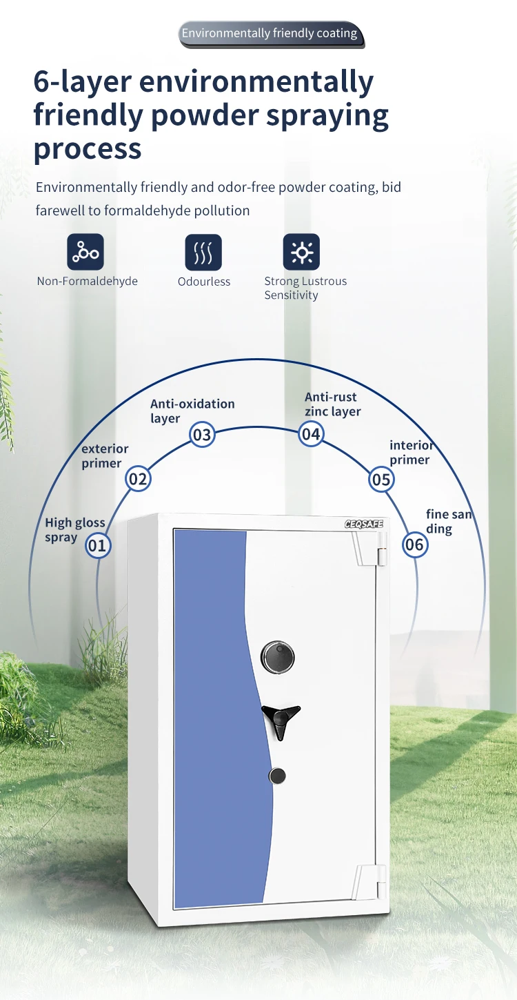 CEQSAFE Wholesale Price Safe Box Fingerprint Office Digital Strongbox Security Fireproof Safe Box for Money details