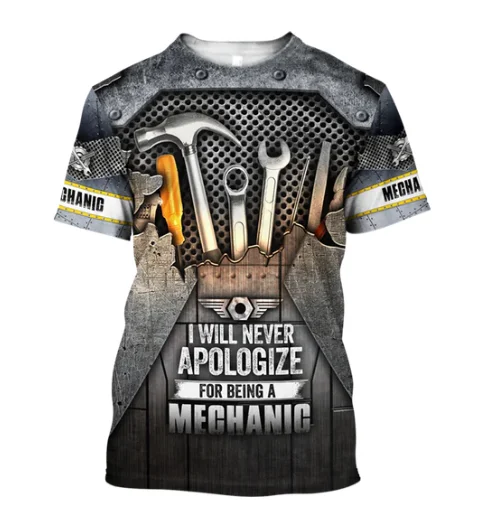 Machinists Design Custom Men's T-Shirts Wholesale Soft Fashion Forward Clothing Short-Sleeved Polyester Casual Breathable Tee