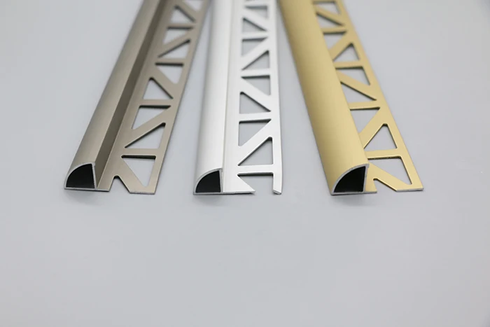 Custom Flexible 90 Degree I Shape Bright Silver Aluminum Stainless Steel Metal Angle Gold Tile Edge Trim Profile