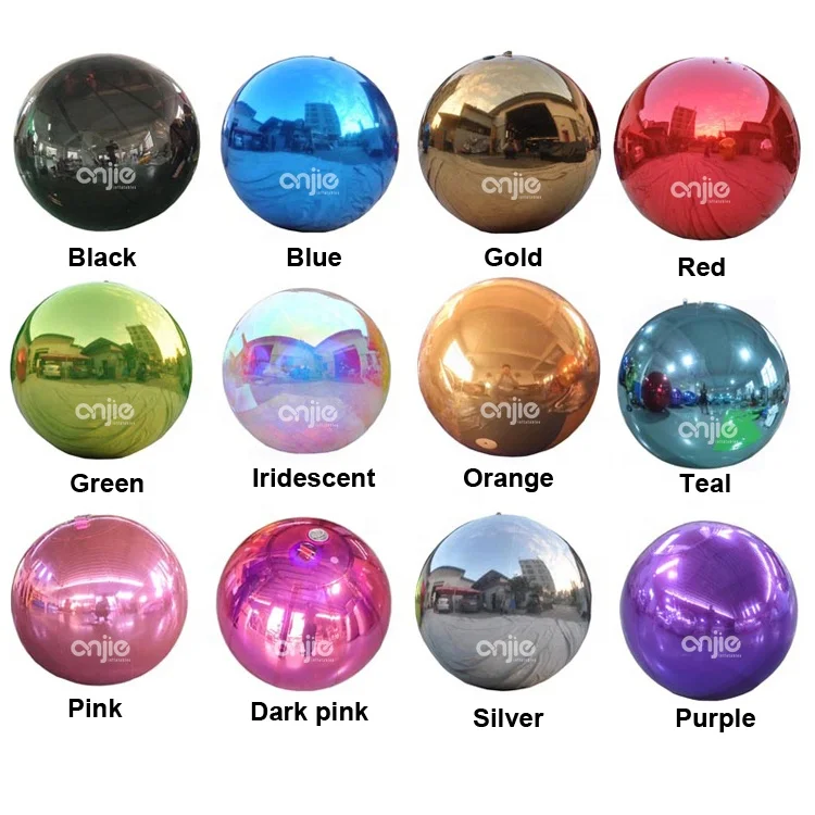 Anjie Floating Reflective Ball PVC Inflatable Large Mirror Balls Shiny Mirror Sphere pink Disco Flash Night-club Mirror Ball