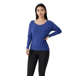 Women's Long Sleeve T-Shirt with Custom Logo Breathable and Lightweight Casual Wear Available with OEM, Yoga Wear Women Gym