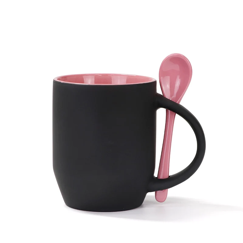 Inner Color 12oz Sublimation Blank Magic Color Changing Coffee Mug With Spoon for Business/Wedding/Gifts/Christmas Use