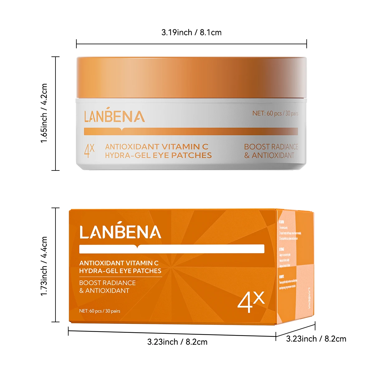 LANBENA Wholesale Vitamin C Moisturizing Whitening Remove Dark Circles Hydrogel Eye Patches