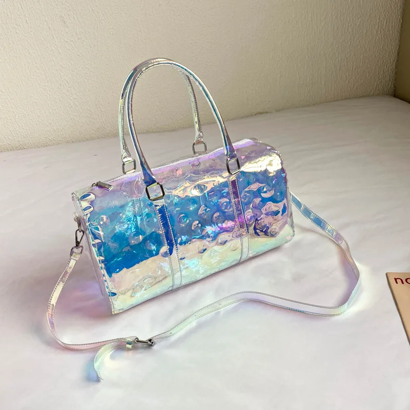 Fashion Summer Duffel Tote Bag Women Trendy Overnight Transparent