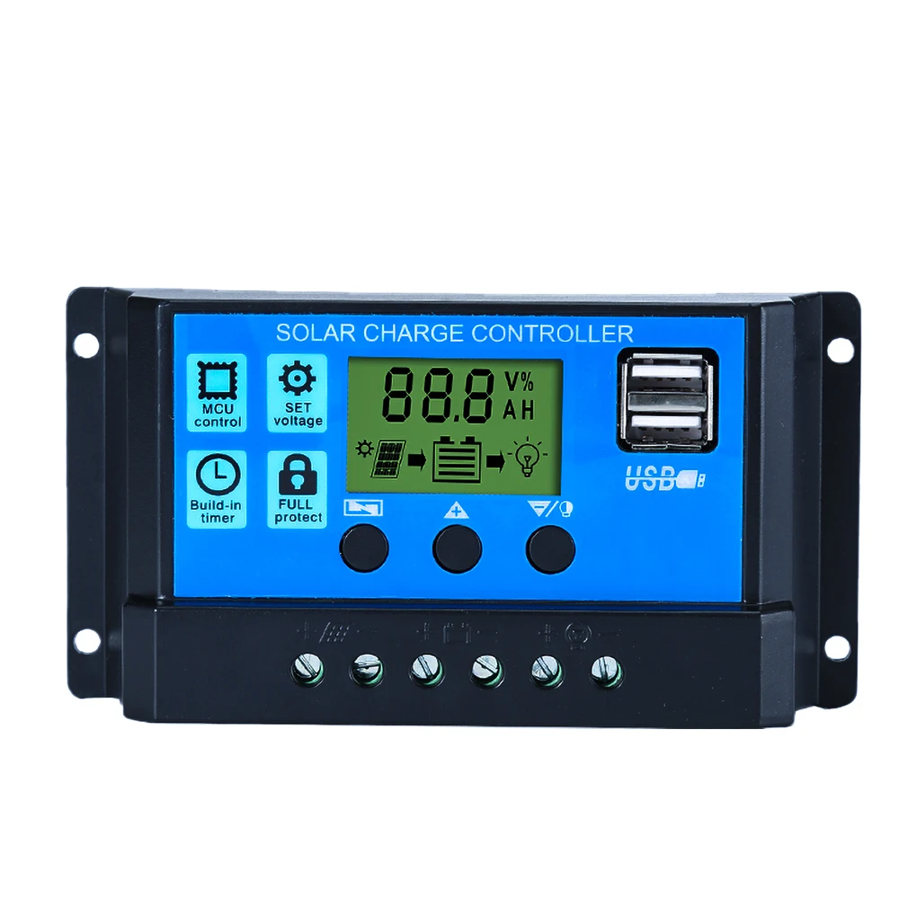 SUYEEGO 10a to 60a Pwm Solar Charge Controller 12v 24v Connect Solar Panel 300w 400w 100w for Home Solar System