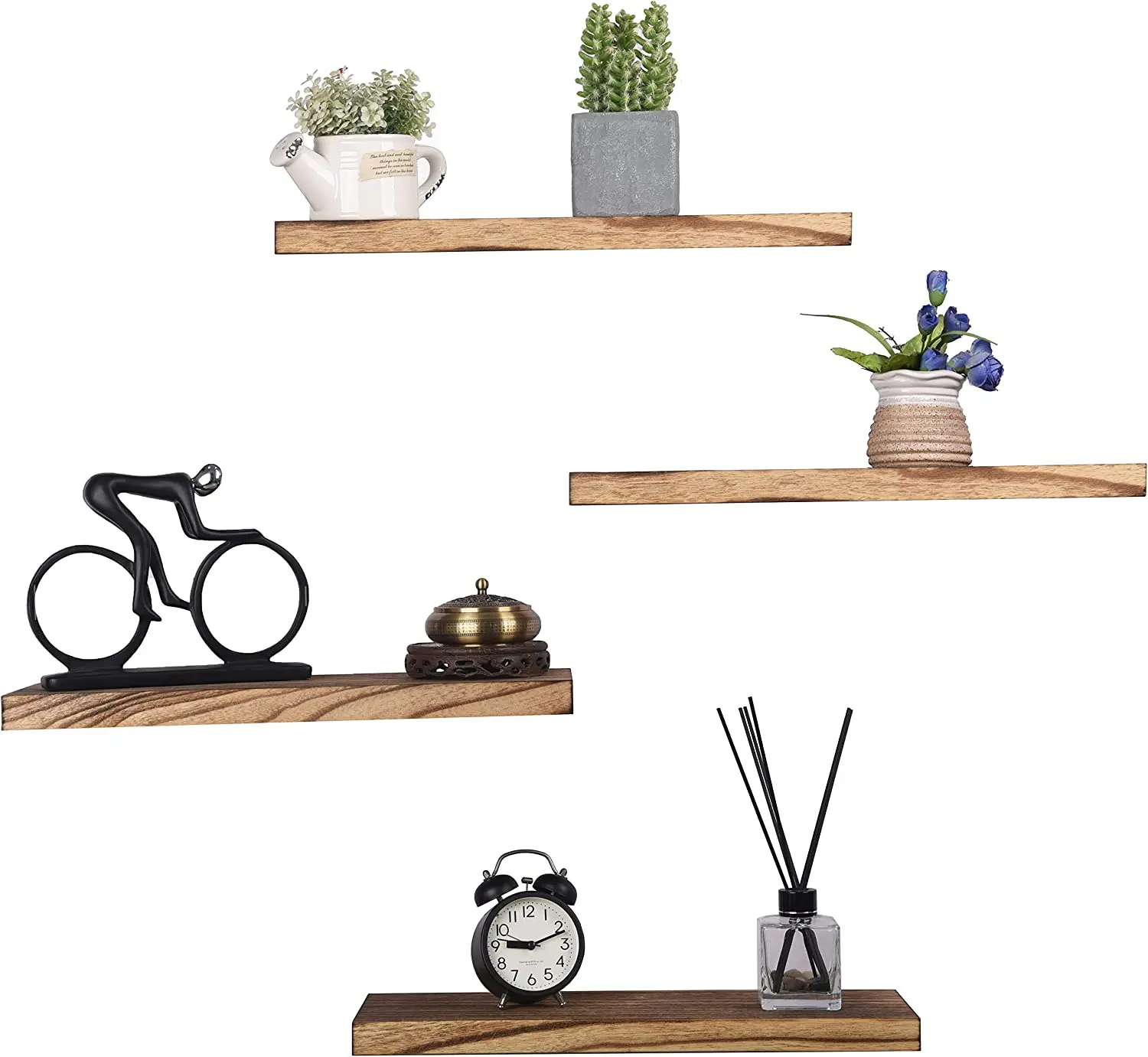 Rustic Wood Floating Shelves Wall Mounted Farmhouse Wooden Wall Shelf