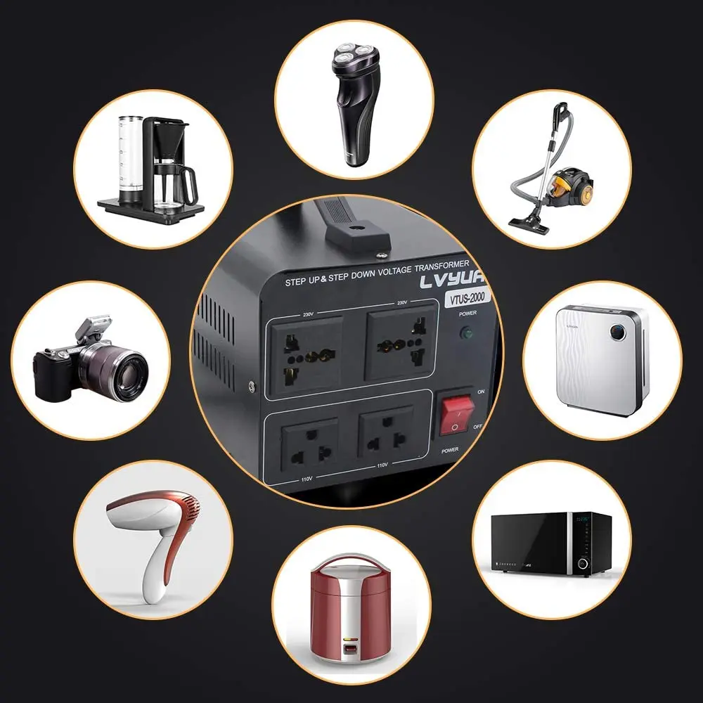 2000W电压转换器220V至110V至220V升压/降压转换器电压互感器| Alibaba.com