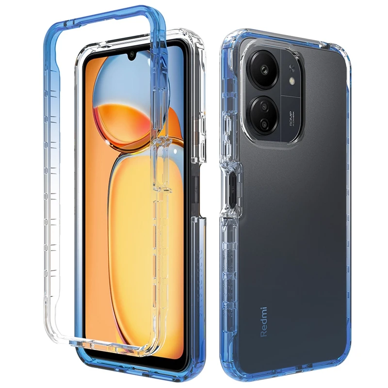 Hot Sale Transparent Gradient Color Protective Soft TPU Cell Phone Cover Case for Xiaomi Redmi 13C 4G 5G Poco C65