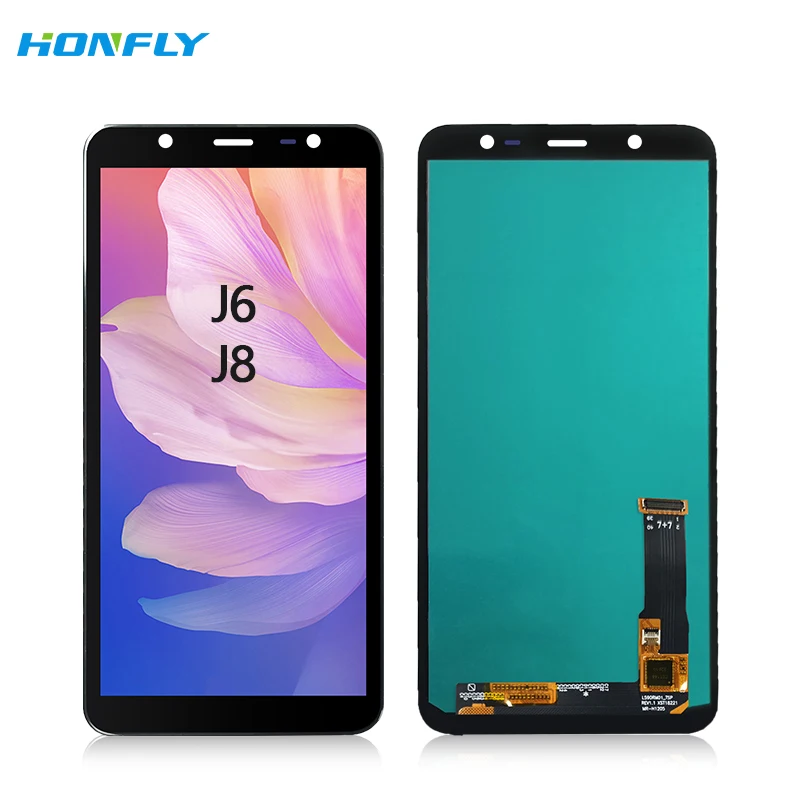 Honfly Wholesales Mobile Phone Lcds for Samsung Galaxy J6 J8 Lcd Touch  Display Assembly for samsung J6 J8 Screen Replacement