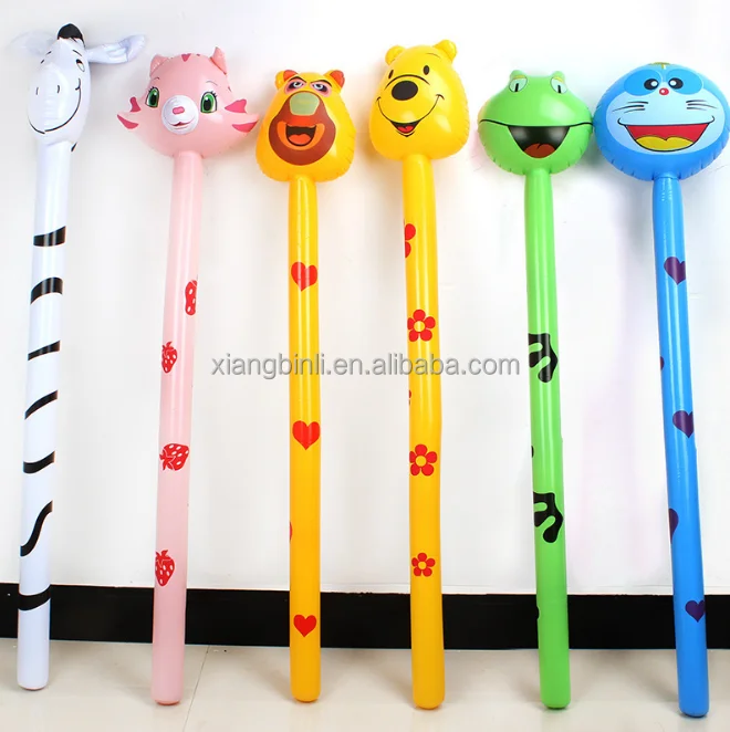 2021 Sue  Inflatable  Animals Stick with Sound Safri Animals Inflatables on a Stick- Tiger Zebra Giraffe Elephant- Party Toys