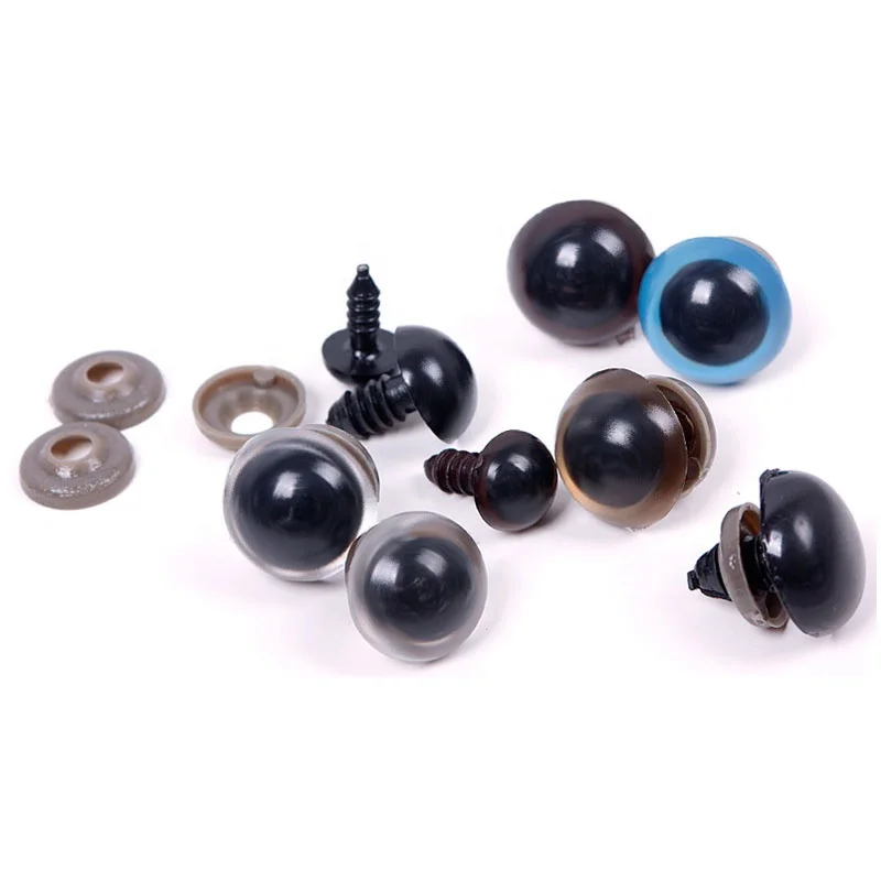 Стандартный плюшевый мишка тедди 6 мм 8 мм 12 мм EN-71, плюшевые игрушки, набивные животные, коричневые глаза, пластиковые безопасные Кристальные глаза