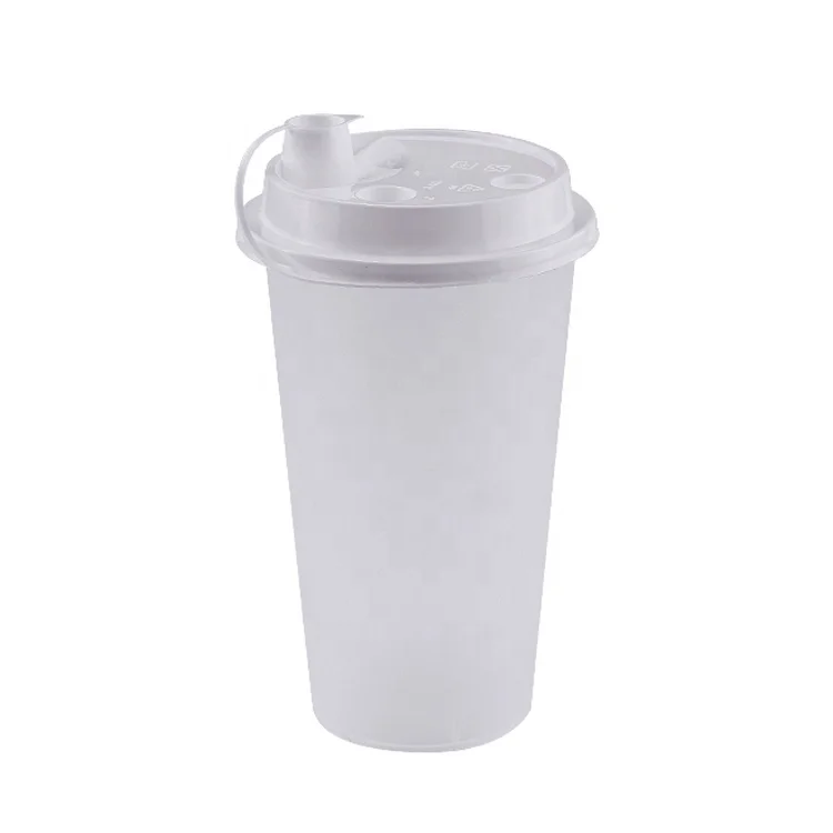 500ml One Time Plastic Juice PP Injection Cup With Lid