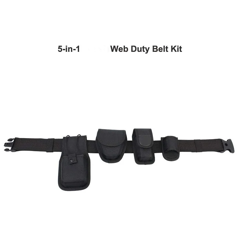 High Density Duty Web Belt Kit with Pouches Security Modular Camping and Everyday Use Duty Belt Heavy Duty Tactical Belts