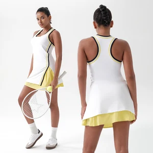 ODM Comfortable Sports Sleeveless Tennis Dress Breathable Badminton Uniform Quick Dry Exercise Golf Pickleball Dress for Women