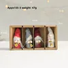 Poupées en bois de renne/4 pièces/boîte-ROUGE