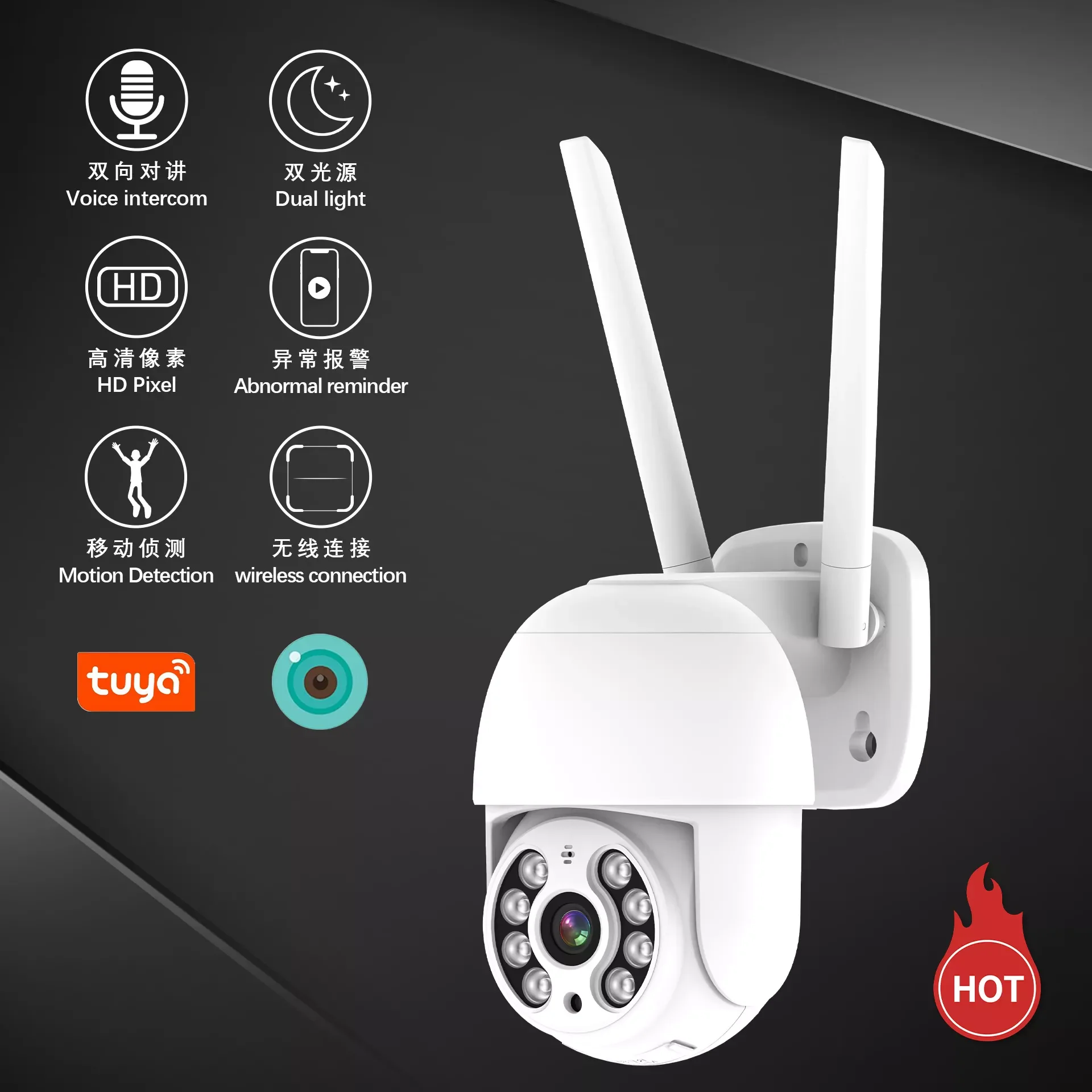 Smart Tuya Wifi Camera 3/4mp Two-way Audio Waterproof Night Vision Pir ...