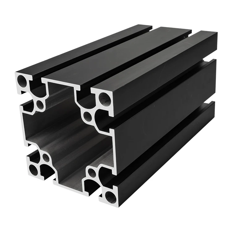 8080 T Slot  Black Automation Equipment RackAluminium Profile Extrusion Aluminium Profile Industria Profile for Workbench