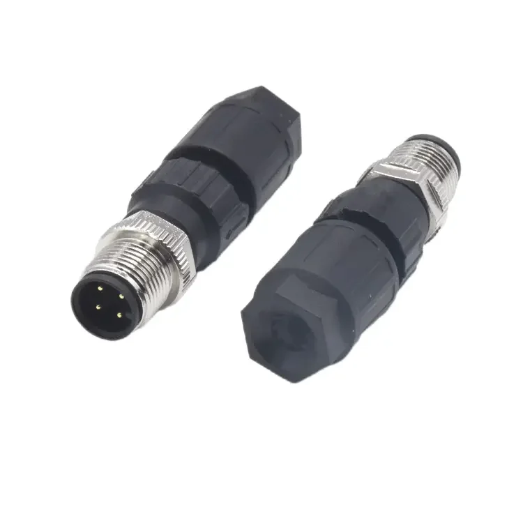 Manufacturer Field Quick Installation 4 Pin Connector Male A Coded IDC Plug Cable M12 Waterproof Circular Connector